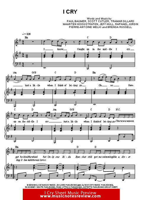 flo rida, i cry, sheet music, chords, notes, piano, download, free, learn to play piano, tutorial, lessons, mp3, itunes