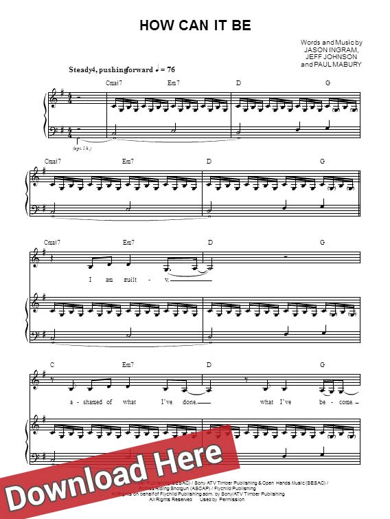 lauren daigle how can it be sheet music width=